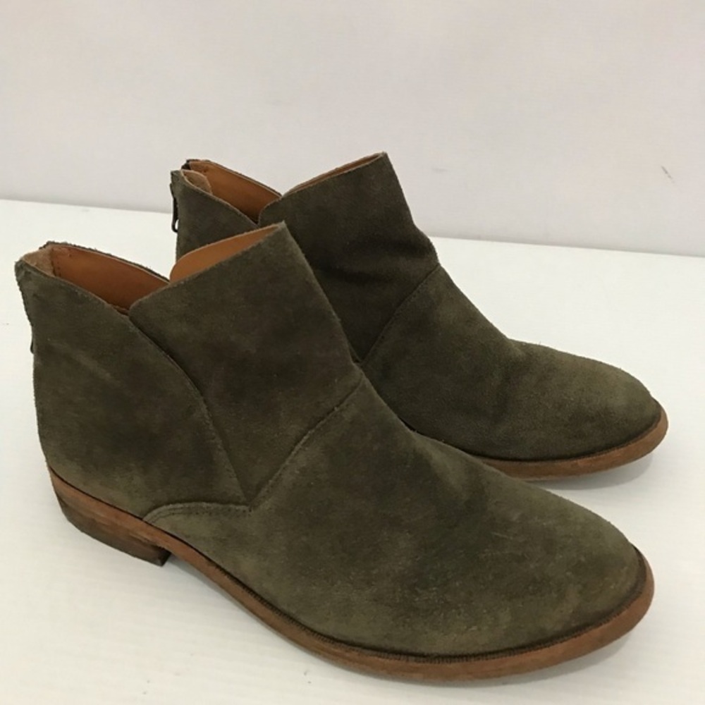 Kork-Ease Olive Suede Ankle Boots Size 7M